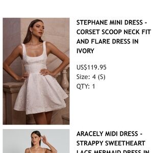 Showpo Stephane Mini Dress in Ivory